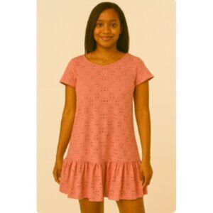 Olivia Rae Pink Ruffled Sundress with Flutter Sleeves